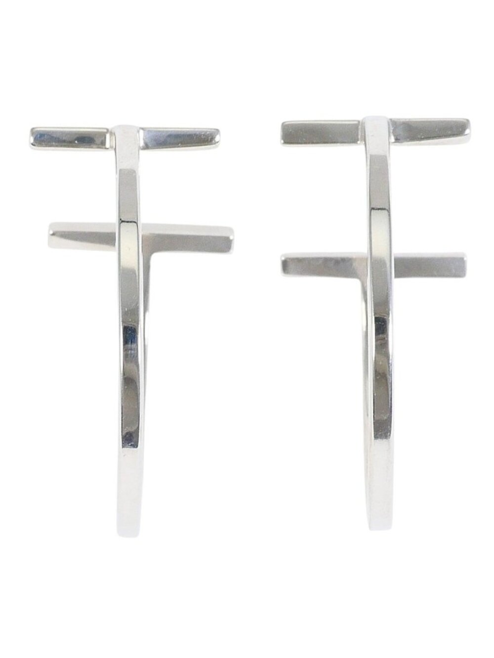 Tiffany & Co T Wire Hoop 925 Sterling Silver Earrings